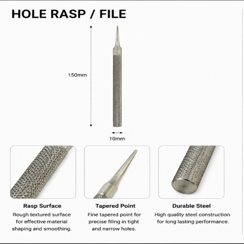 Professional Hole Rasp & File – 150mm Tapered Precision Tool